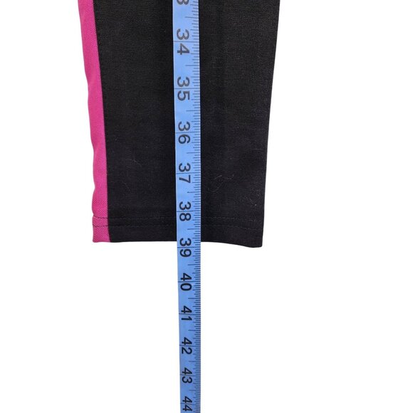 Black Pink Womens Athletic Leggings  Side Stripes Size L Iris Basic Stretchy - Picture 7 of 9